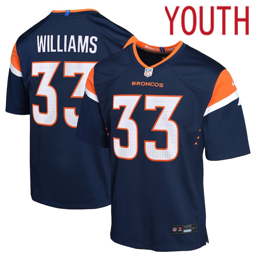 Youth Denver Broncos #33 Javonte Williams Nike Navy Alternate Game NFL Jersey